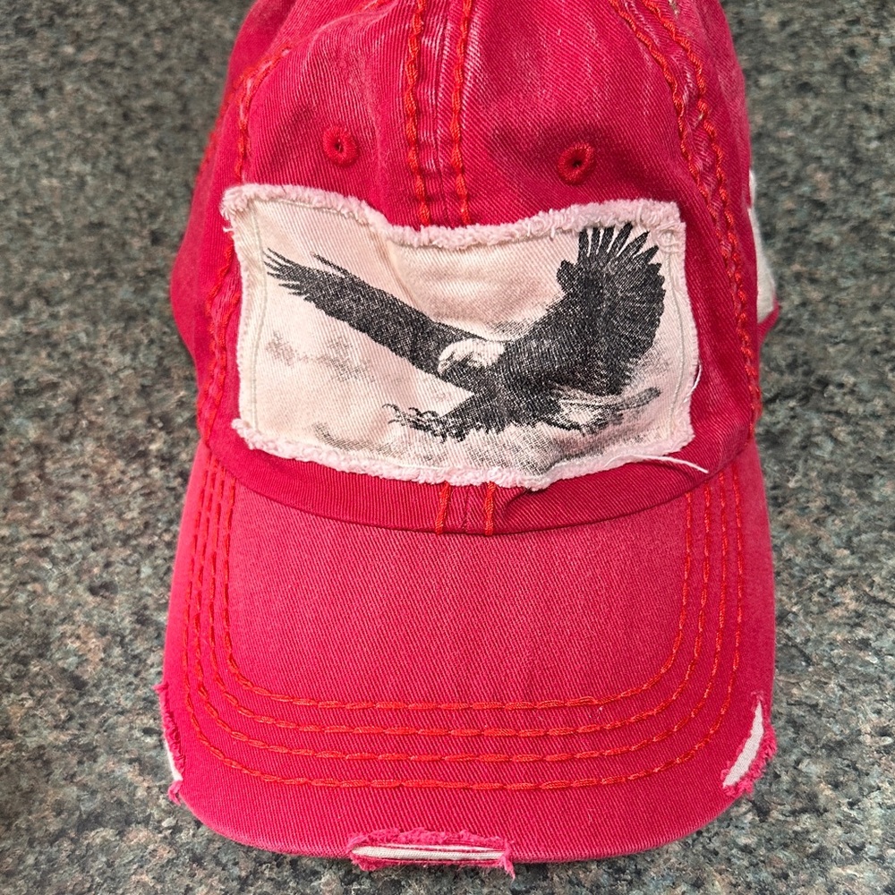 American Eagle KBETHOS Red Cap with Eagle Patch